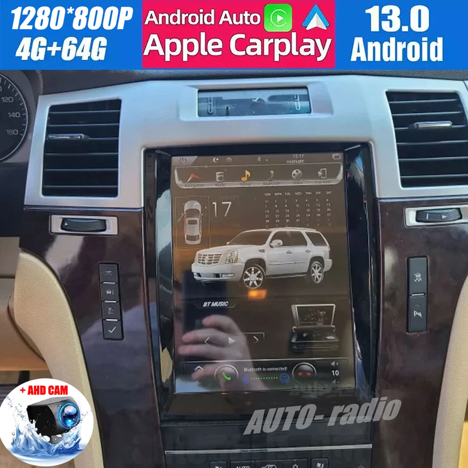 9.7" For Cadillac Escalade 2007-2014 Car Radio Stereo GPS Navi Carplay Camera BT - Image 1 of 4