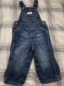 Osh Kosh B’Gosh blau/weiß gepunktet Fleece gefüttert Jeans Overall 18M Denim - Bild 1 von 6