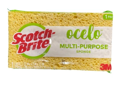 Scotch-Brite 7264-T Ocelo Large Multi-Purpose Sponge, 7.7 x 4.2 x 1.5"