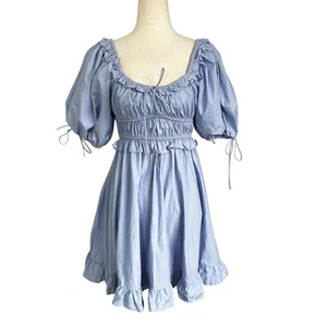 En Season Vestito Mini Babydoll Blu Donna Taglia S | 72-28 - Foto 1 di 6