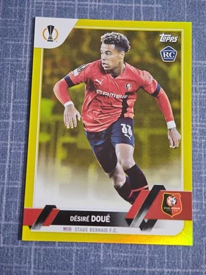 2022-23 Topps Uefa Desire Doue RC Yellow /299 #A - Image 1 of 3
