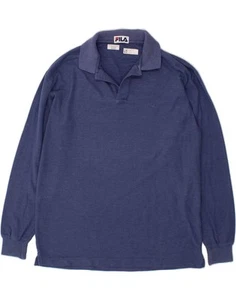 Polo uomo FILA manica lunga grande blu BA10 - Foto 1 di 3