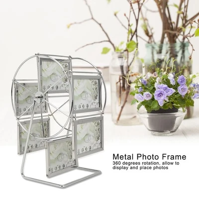 Rotating Ferris Wheel Picture Frame Metal Picture Photo Frame Wedding - Image 1 of 4