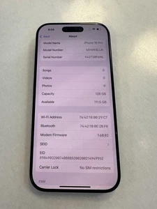 iphone 16 pro 128gb unlocked - Photo 1 sur 3