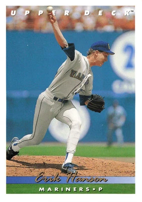 Erik Hanson #338 1993 Upper Deck Seattle Mariners Baseball - Image 1 of 2