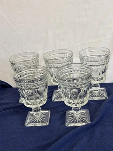 Vintage Indiana Glass Colony Park Lane Water Goblets Set Of 5 5 1/2 Inches Tall - Picture 1 of 4