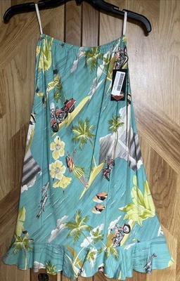 Harley-Davidson Tori Richard hawaiian print Pull On Aqua XS sundress ~ NWT - Image 1 of 4