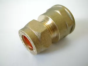 10mm Compression x 1/4" BSP Female Iron Straight Adaptor - Picture 1 of 5