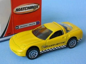 Matchbox 1997 Chevy Corvette with Yellow Body Racing Boxed 70mm Toy Model Car - Picture 1 of 1