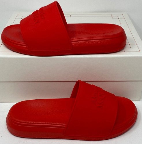 Sandali da piscina ibridi logo Alexander McQueen $290 rosso papavero 9 39