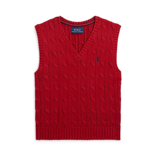 Polo Ralph Lauren Sweater Vest Boys Size 6 Cable Knit Cotton Red - Image 1 of 1