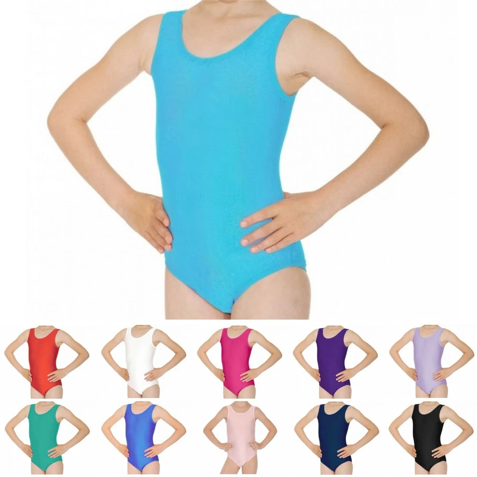 NEW NYLON LYCRA LADIES GIRLS SLEEVELESS BALLET DANCE TAP GYM LEOTARD JOANNE - Image 1 of 1
