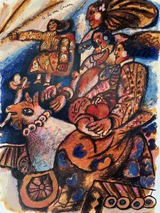 Ungerahmte Lithographie von Theo Tobiasse "La Bas Ven Canaan" signiert & nummeriert - Bild 1 von 9