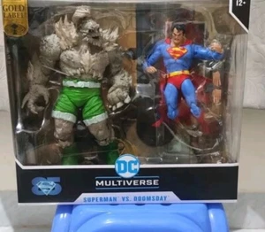 McFarlane DC Multiverso SUPERMAN VS DOOMSDAY McFarlane Set in scatola etichetta oro - Foto 1 di 8
