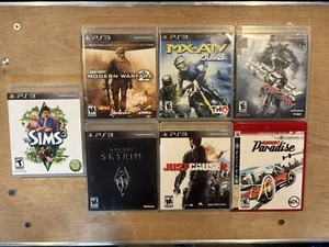 PlayStation 3 Game Lot ( Burnout Paradise, Sims, Skyrim, Mx Vs Atv ) - Picture 1 of 3