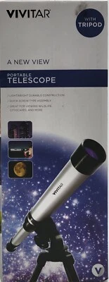 NEW Vivitar Portable Telescope with Tripod LIGHTWEIGHT DURABLE ALUMINUM BARREL - Image 1 of 4