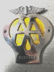 Retro Silber Metall AA Abzeichen Auto Oldtimer Emblem - Bild 1 von 4