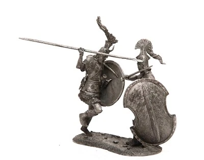Tin 54mm Greece. Trojan War. Achilles vs. Hector 1240-1230y 1:32 Metal Miniature - Image 1 of 4