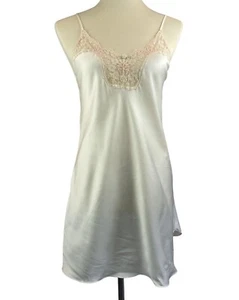 Vintage Victorias Secret Gold Label Schlupfkleid Negligee Nachthemd Creme Ivory SM - Bild 1 von 12