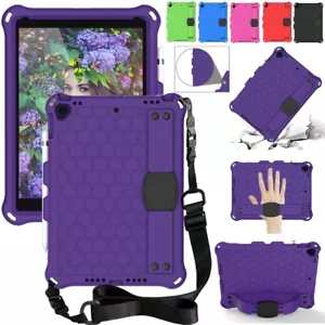 Rubber Stand Case Cover With Strap For iPad Mini Air Pro 1 2 3 4 5/6/7/8/9th Gen - Picture 1 of 84