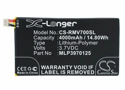 4000mAh Battery For Verizon Elipsis MV7A,QMV7A 7in,Elipsis QMV7B,MLP3970125 - Image 1 of 4