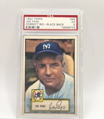 1952 Topps - #48 JOE PAGE - (Black - Correct) - PSA 5 - Image 1 of 2