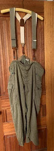 Vtg East German Military Rain Drop Suspenders Camo Cargo Spring Pants  K 52 - Picture 1 of 15