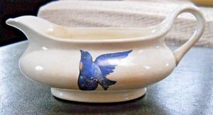 Antike Bluebird Blue Bird Sauciere Carrollton China Company aus dem 19. Jahrhundert - Bild 1 von 17