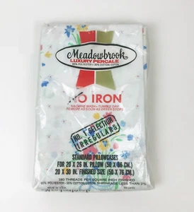 Vintage Meadowbrook Luxury Percale Standard Pillowcases Irregulars - Picture 1 of 3