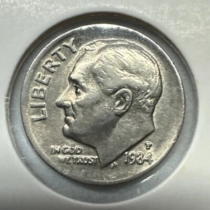 Moneda de diez centavos P Roosevelt 1984 brillante sin circular AU - envío gratuito - Imagen 1 de 2