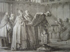 Gravure de la D&#233;votion du Roi ROBERT Charit&#233; Eglise Pauvres  Robert II le Pieux
