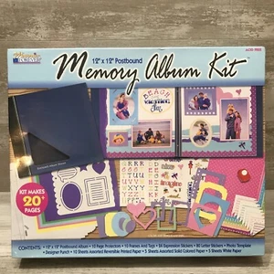 New Scrapbook 12x12 Postbound Memory Album Kit Acid Free Stickers Craft Paper - Picture 1 of 4