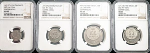 1950, Tunisia (French Protectorate). Pattern 5, 20, 50 & 100 Francs. NGC MS63-65 - Picture 1 of 2