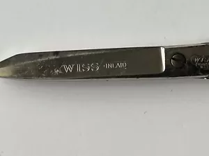 Vintage WISS Nr. 38 eingelegter Stahl geschmiedete Schneiderschere schwarzer Griff - Bild 1 von 7