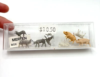 Figuras miniatura Merten #1005 ovejas cerdos cabras escala HO de colección Alemania Foto 1 de 4