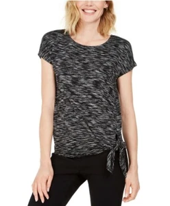 Camiseta para mujer JM Collection con dobladillo - negra - talla: X-pequeña - Imagen 1 de 1