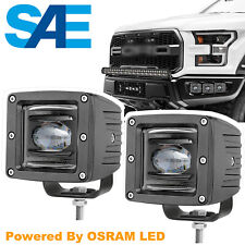 2x DOT SAE LED Fog Lights Cube Pods 6500K Headlights For Ford Jeep Chevy ATV UTV