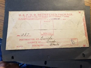 HAMILTON to ELY, EUREKA, COBRE, NEVADA 1908 Registered Postal History Cover - Picture 1 of 2