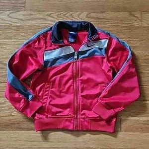 Nike Long Sleeve Full Zip Red Athletic Track Jacket wit Pockets Boy's Size 4 - Picture 1 of 12