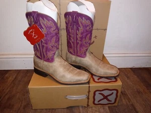 Twisted Boots Women Purple & Tan 10" - Picture 1 of 6