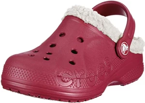 SCARPE CIABATTE PANTOFOLE BAMBINA CROCS BAYA LINED ORIGINALE ROSSO AI NEW - Picture 1 of 7