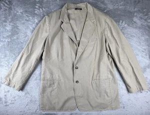 Vintage L.L. Bean Blazer Khaki Two Button Cotton Field Jacket Mens Size 46R - Picture 1 of 11