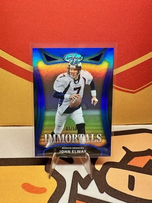 Certificado Panini 2025 - Immortals John Elway Blue /50 Denver Broncos QB - Imagem 1 de 2