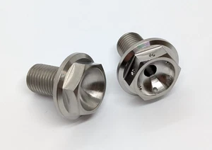 Honda Titanium front wheel spindle bolt Ti hex head plain drilled race spec - Picture 1 of 8
