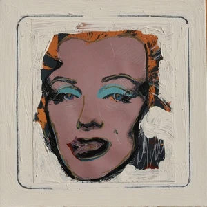 928-25 Imprimitura bes su 'collage' Marilyn Moore tela 30x30#1,5; 10-25 - Foto 1 di 2