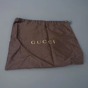 Gucci Brown Handbag Drawstring Logo Dust Bag Travel Authentic 13.5”x 11” (0863) - Picture 1 of 3