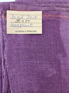 Zweigart 28 Count EGGPLANT Purple Hand Dyed Linen for Cross Stitch 35"x27" - Picture 1 of 3