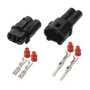 2 Pin Female & Male Connector Plug for Sumitomo MT090 Kawasaki Suzuki BLACK - Picture 1 of 1