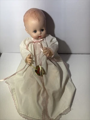Muñeca bebé vintage Effanbee TWINKIE 1968 #2500 pelo rojo cara vinilo vestido 16" con etiqueta Foto 1 de 4