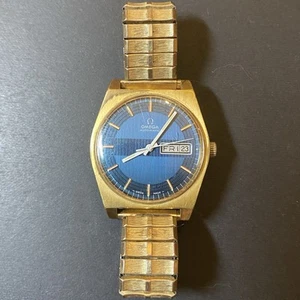 1970 Herren VINTAGE SWISS OMEGA Armbanduhr DAY DATE selten BLAUES ZIFFERBLATT läuft! - Bild 1 von 18